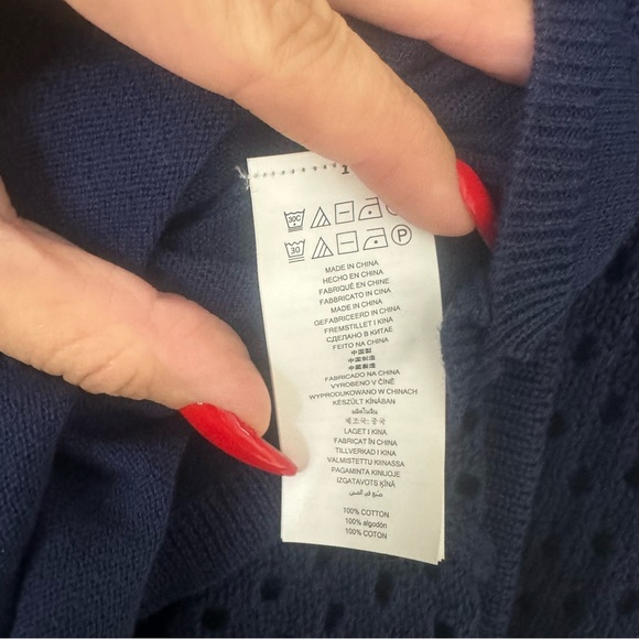 NWOT Navy MICHAEL Michael Kors Knitted Mesh Dress - Picture 4 of 6